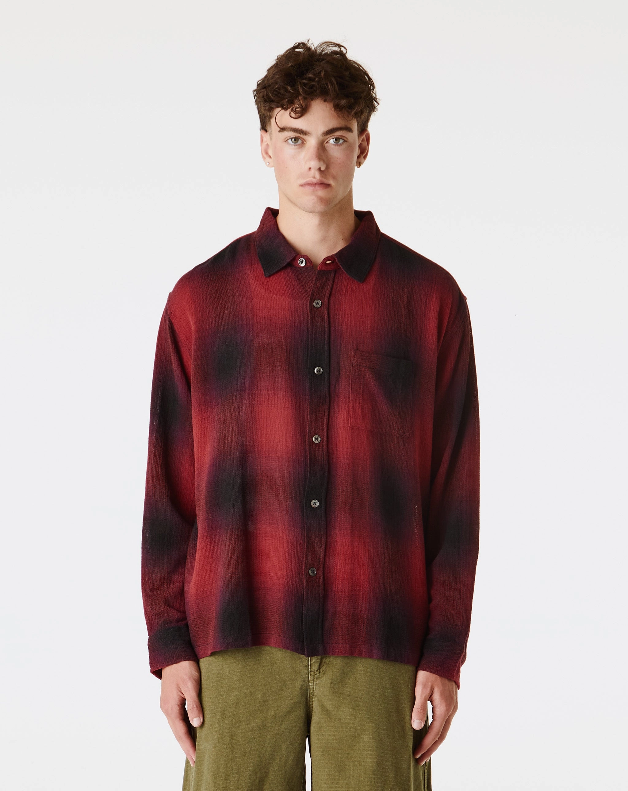 Loose Weave Plaid Shirt