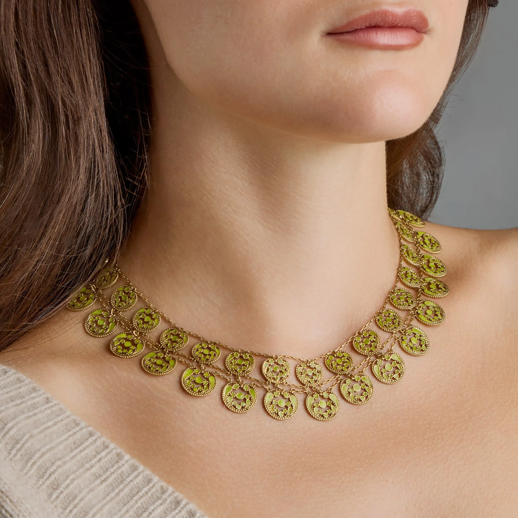 Louis Comfort Tiffany for Tiffany & Co. Enamel Necklace