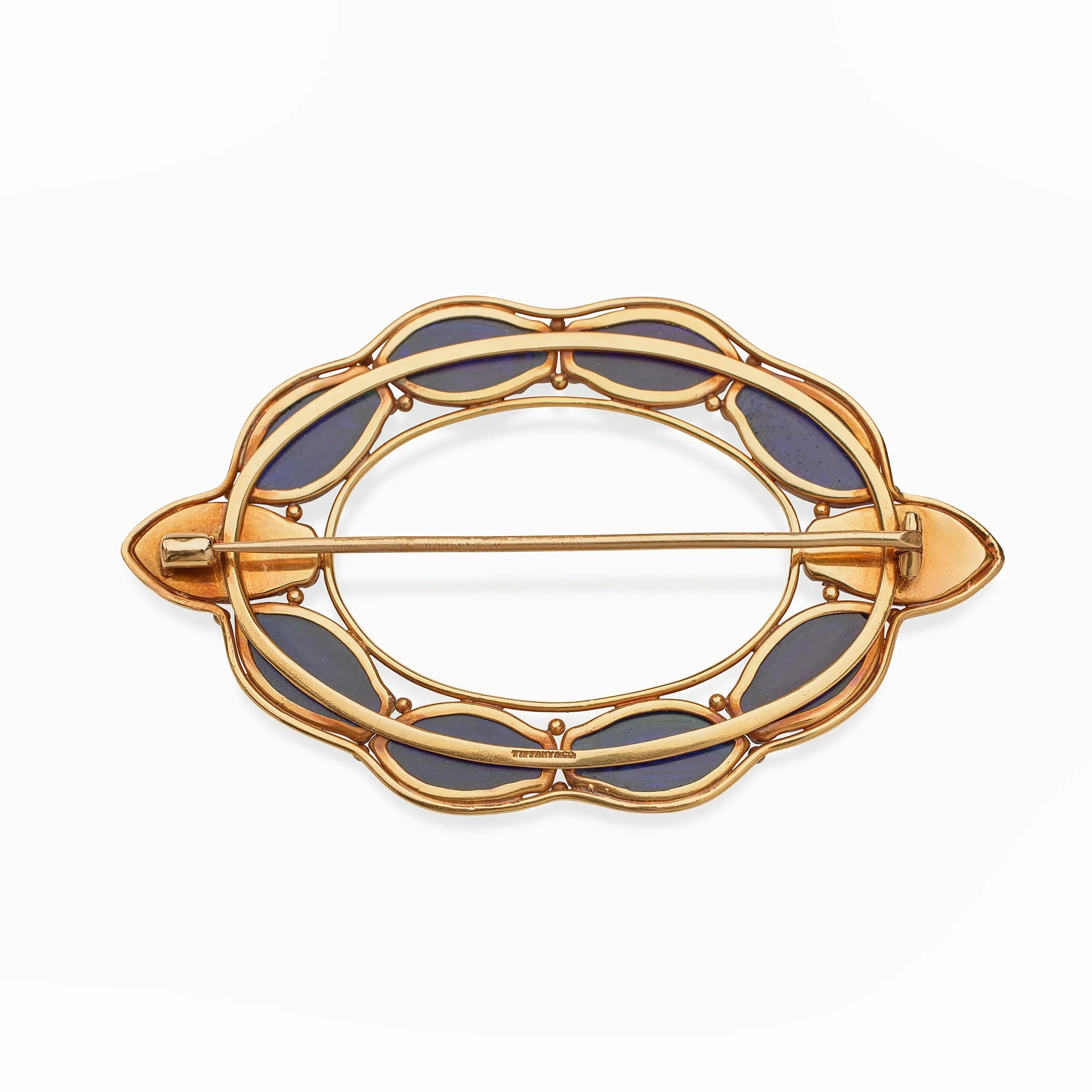 Louis Comfort Tiffany for Tiffany & Co. Favrile Glass Scarab Brooch