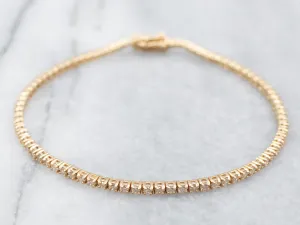 Luxurious Yellow Gold Diamond Tennis Bracelet