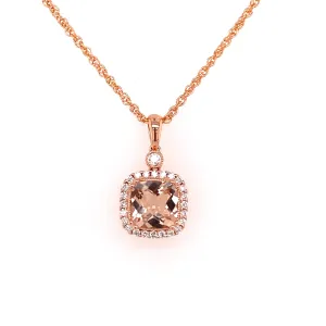 Morganite and Diamond Necklace