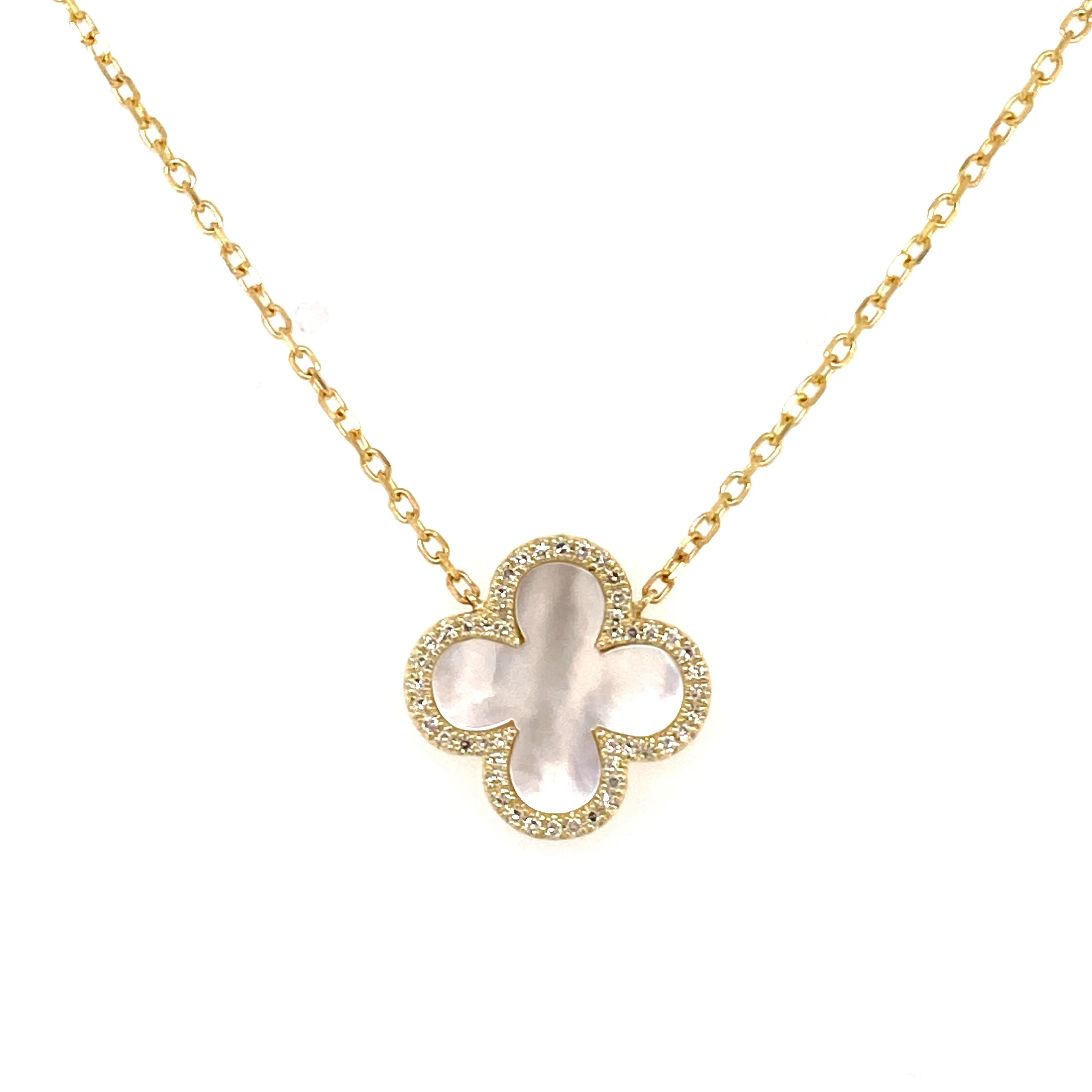 Mother of Pearl and diamond necklace