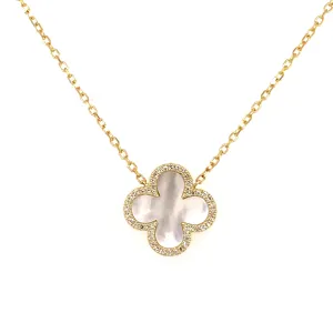 Mother of Pearl and diamond necklace