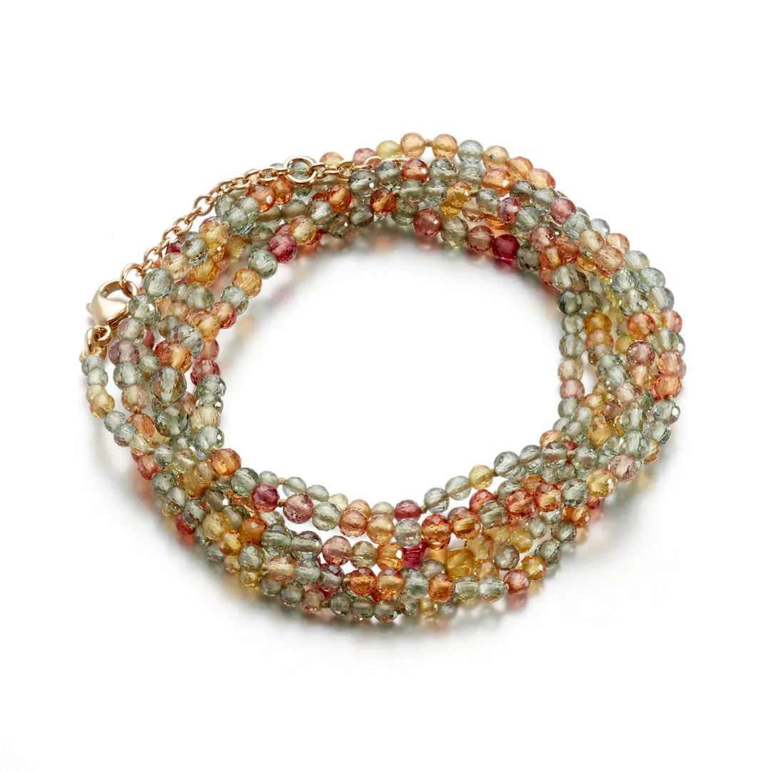 Multi-Colored Sapphire Wrap Bracelet