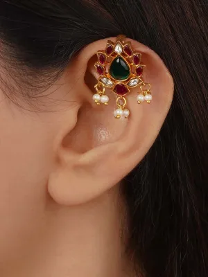 Multicolor Gold Plated Jadau Kundan Earrings - ME1337M