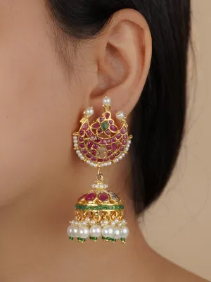 Multicolor Gold Plated Mishr Earrings - MR-E164M