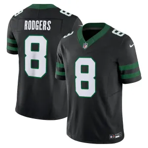 national team fan gear Camisa NFL New York Jets Black Aaron Rodgers 8 Nike Legacy Jersey Preta soccer fan posters