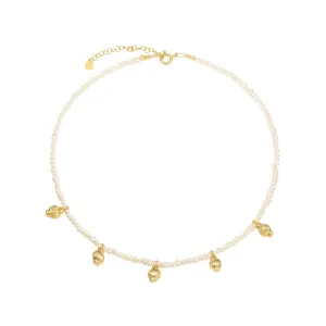 ??nfora 18K Gold Plated Necklace w. Pearls