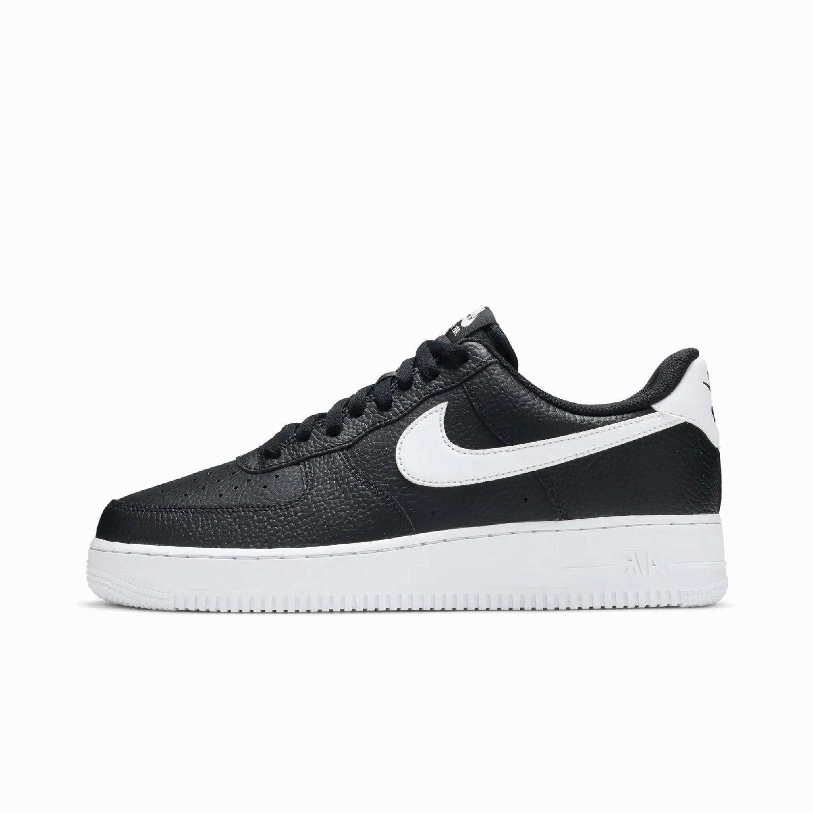 Nike Air Force 1 Low '07 Black White Pebbled Leather