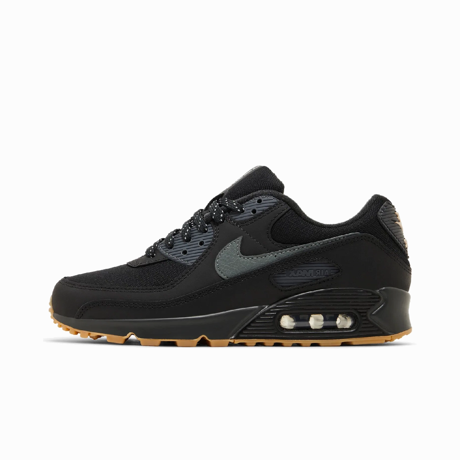 Nike Air Max 90 Black Smoke Grey Gum Reflective