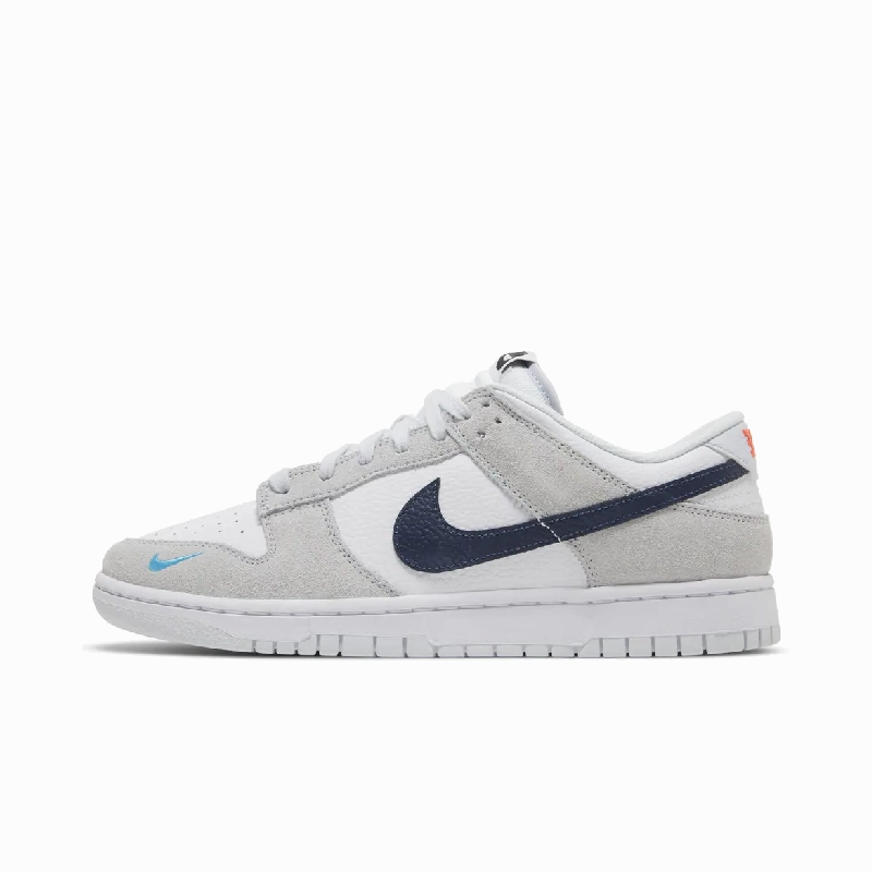 Nike Dunk Low White Grey Navy Aqua Mini Swoosh