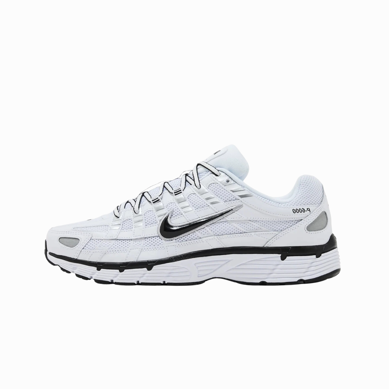Nike P-6000 White Metallic Silver Black