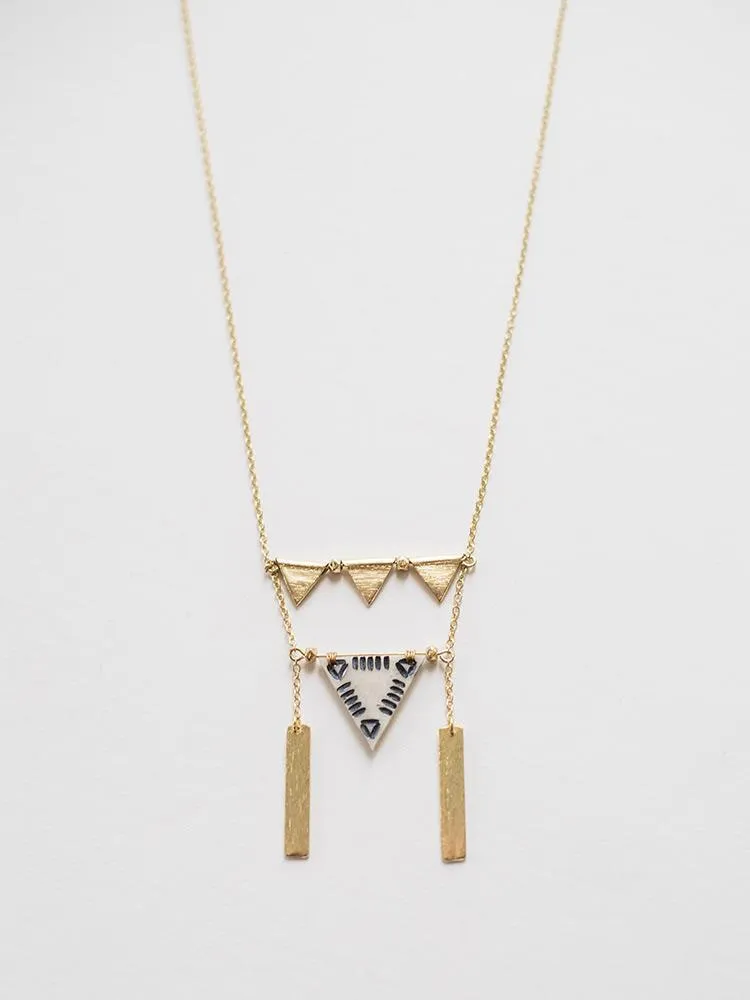 Oblique Triangle Necklace - Gold