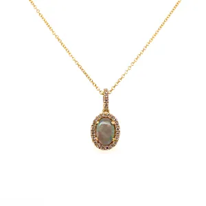 Opal and Diamond Necklace