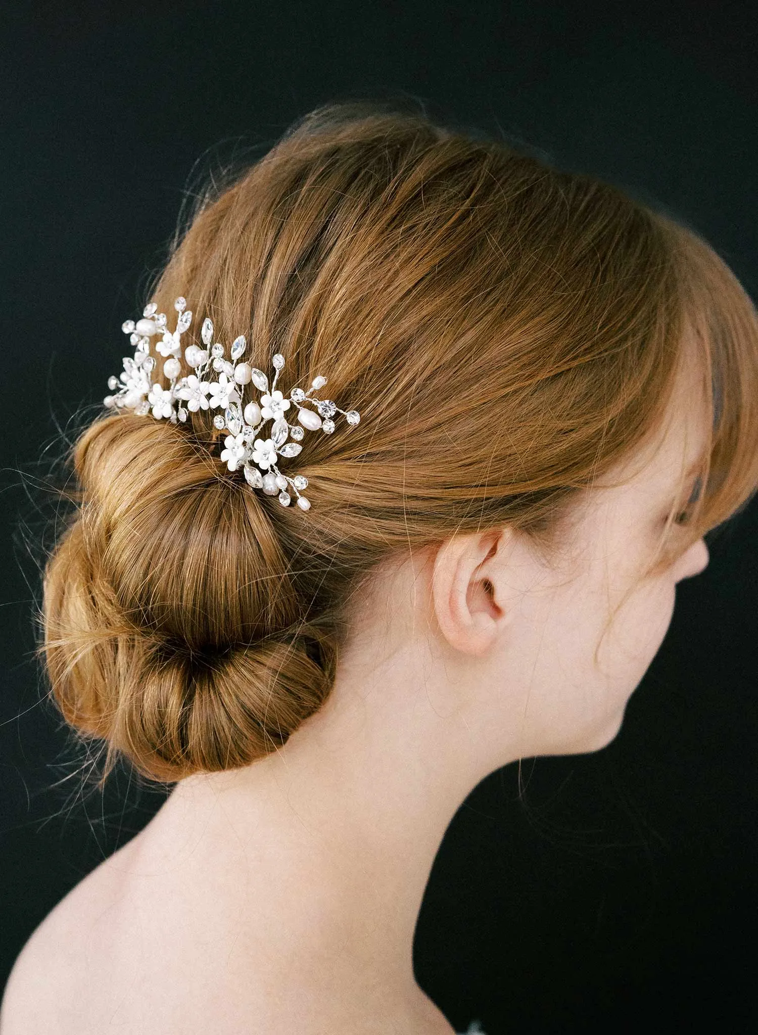 Opals and petite daisies spray bobby pin set of 2 - Style #2502