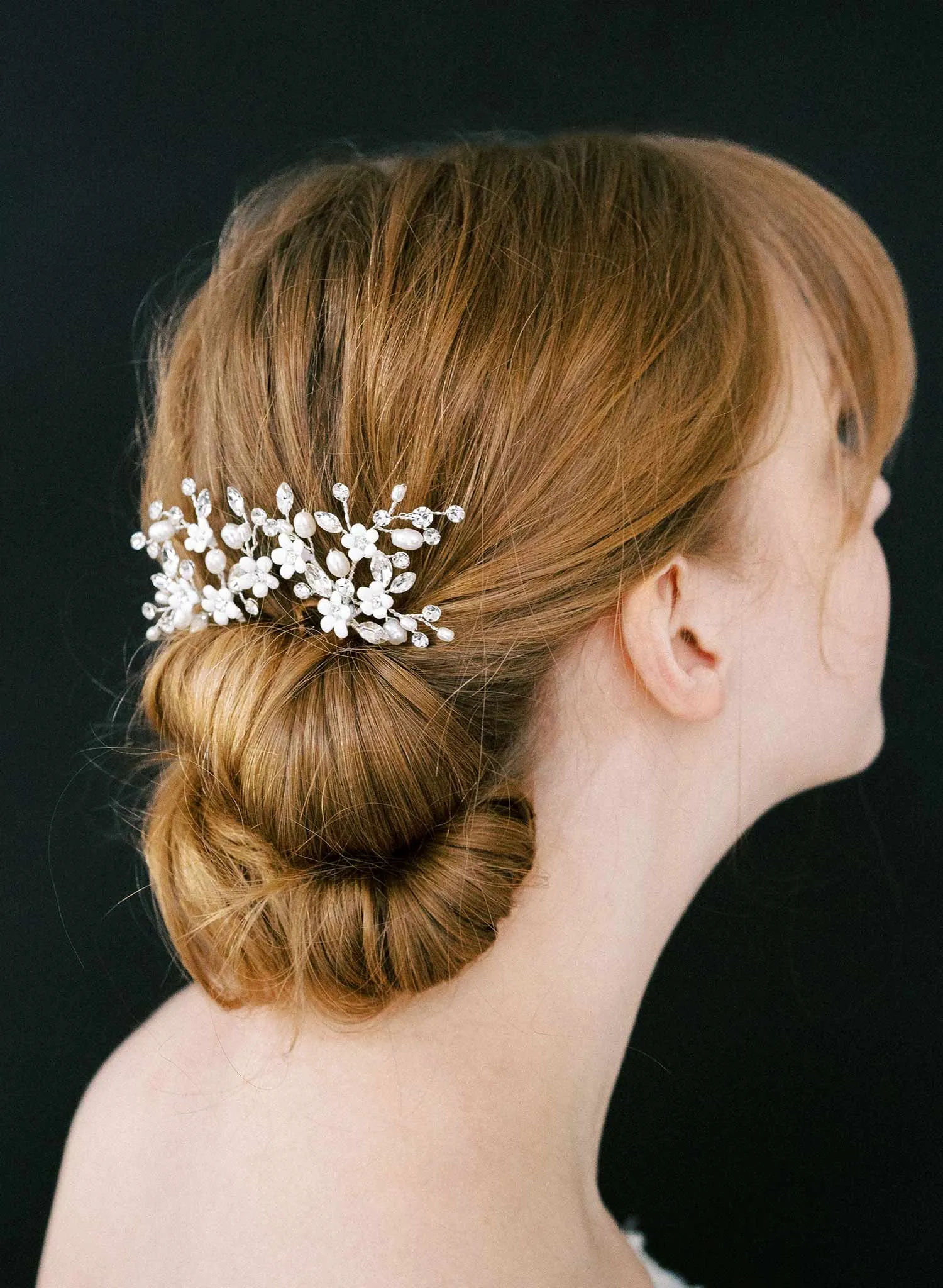 Opals and petite daisies spray bobby pin set of 2 - Style #2502