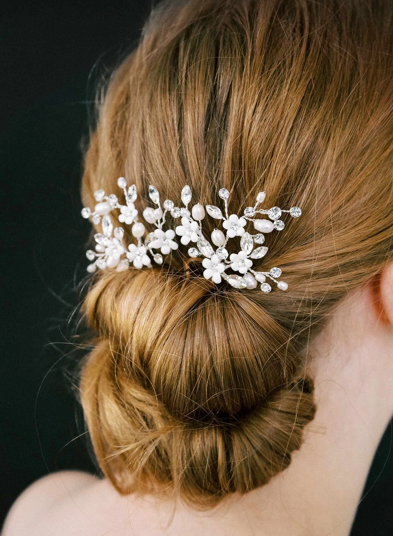Opals and petite daisies spray bobby pin set of 2 - Style #2502