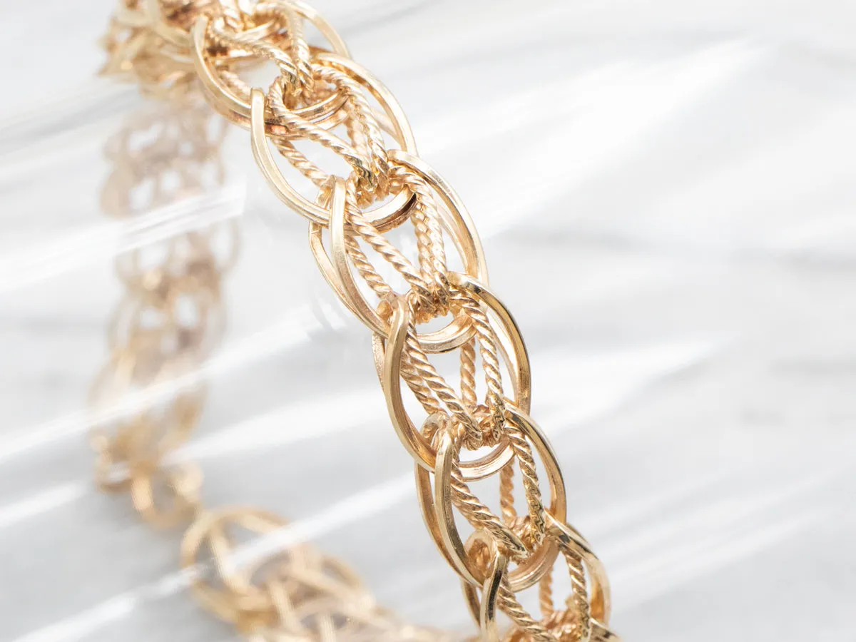 Ornate Link Bracelet with Spring Ring Clasp