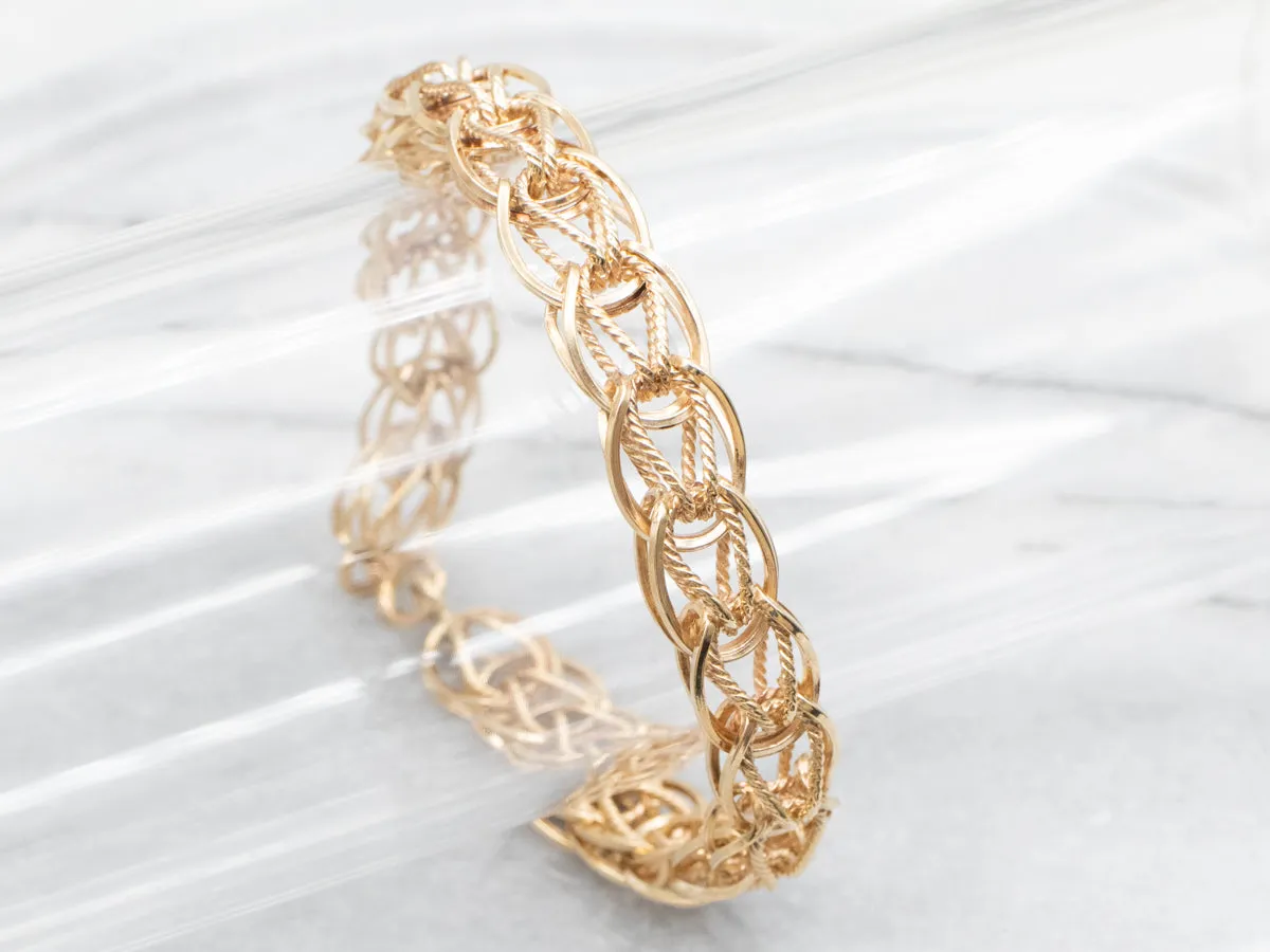 Ornate Link Bracelet with Spring Ring Clasp