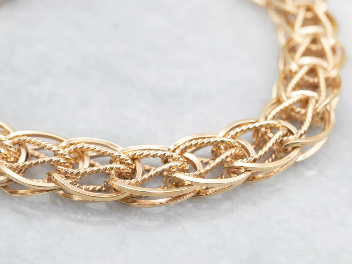 Ornate Link Bracelet with Spring Ring Clasp