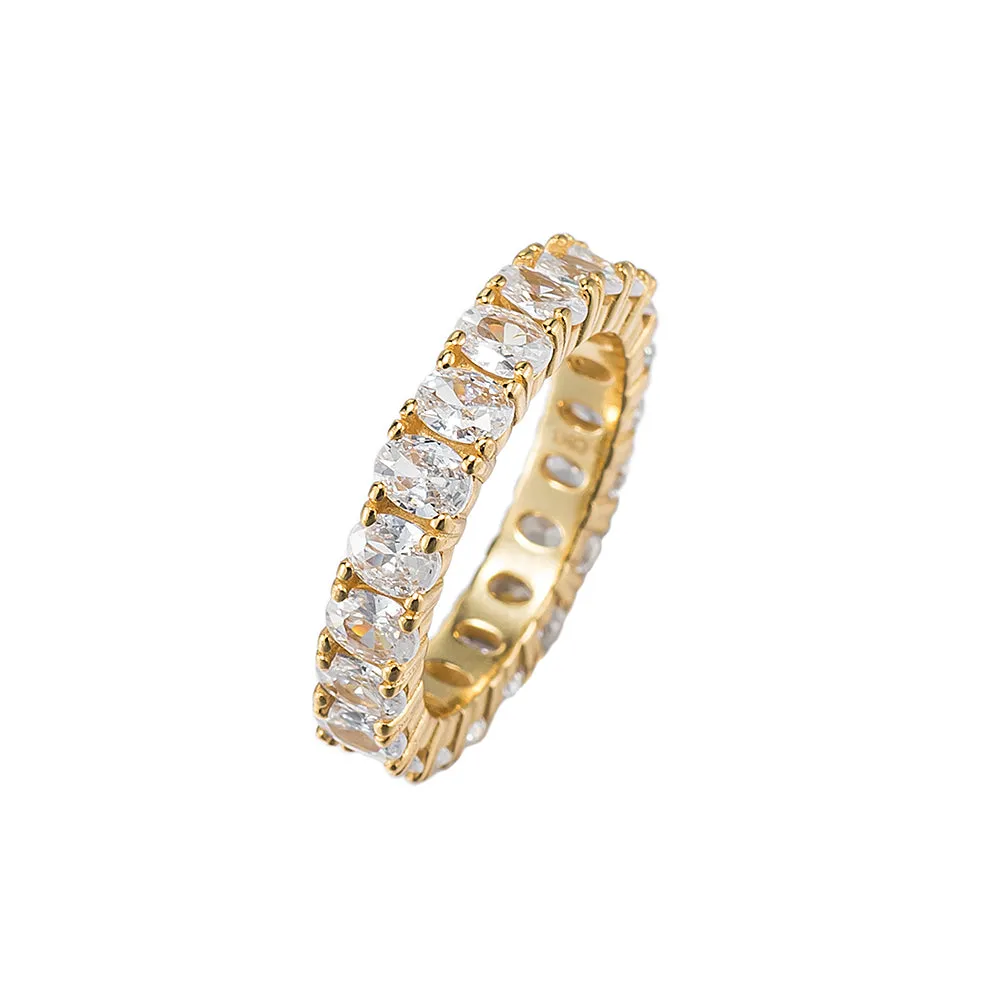 Ovate Zirconia Band Ring