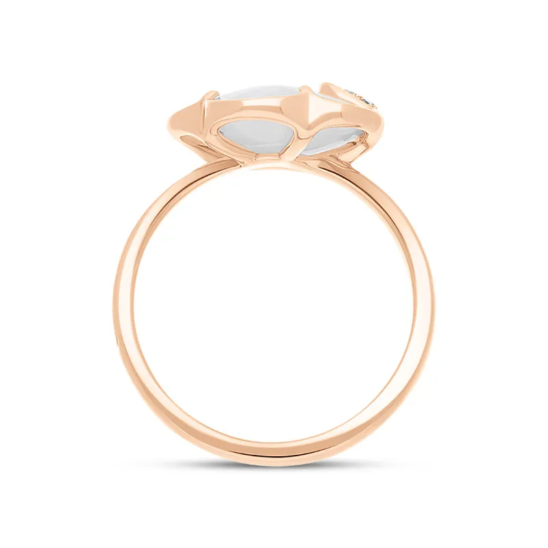 Pasquale Bruni Petit Joli 18ct Rose Gold White and Champagne Diamond Agate Ring
