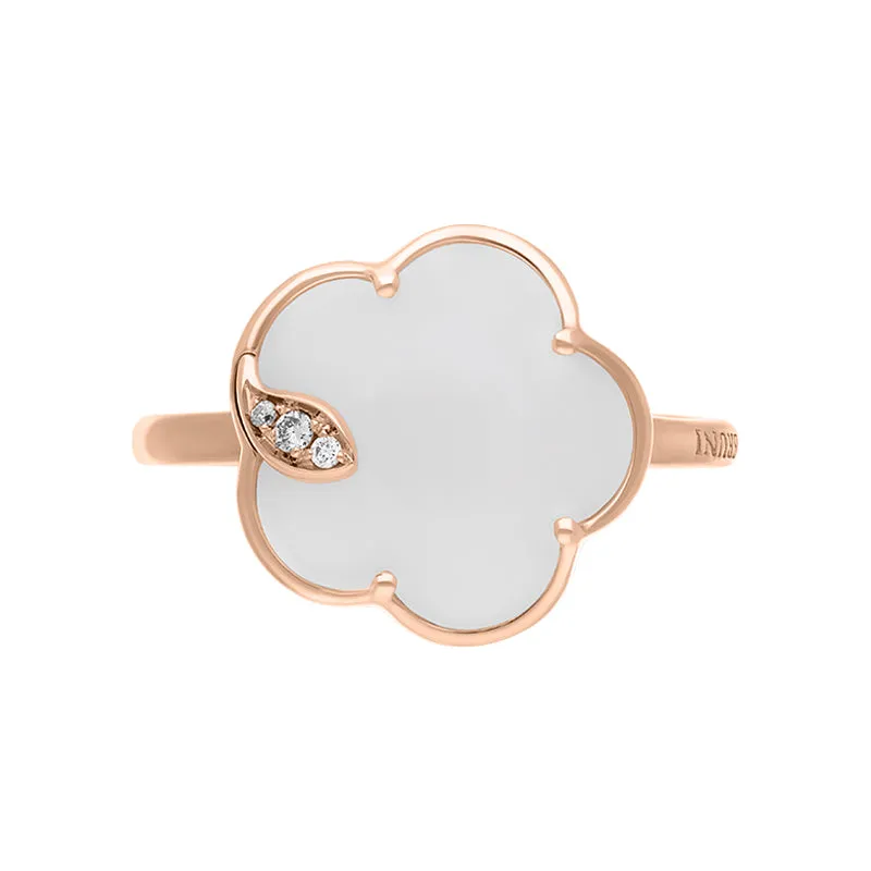 Pasquale Bruni Petit Joli 18ct Rose Gold White and Champagne Diamond Agate Ring