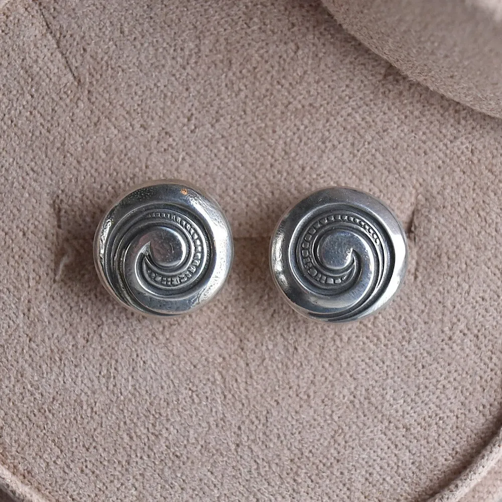 Patterned Swirl Stud Earrings