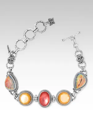 Peace in His Presence Bracelet? in Zero Saturn? Mystic Quartz, Peach Mother of Pearl & Yellow Mother of Pearl