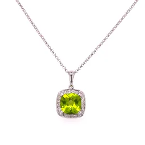 Peridot and Diamond Necklace