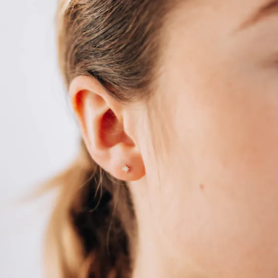 Petite Diamond Aztec North Star Studs