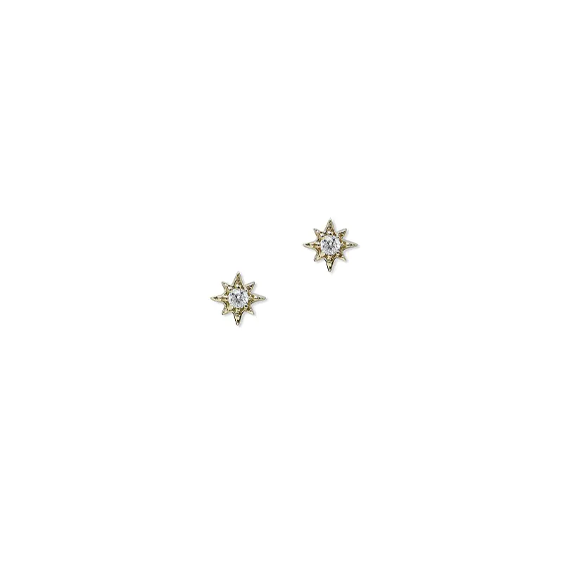 Petite Diamond Aztec North Star Studs