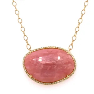 Pink Opal slab necklace