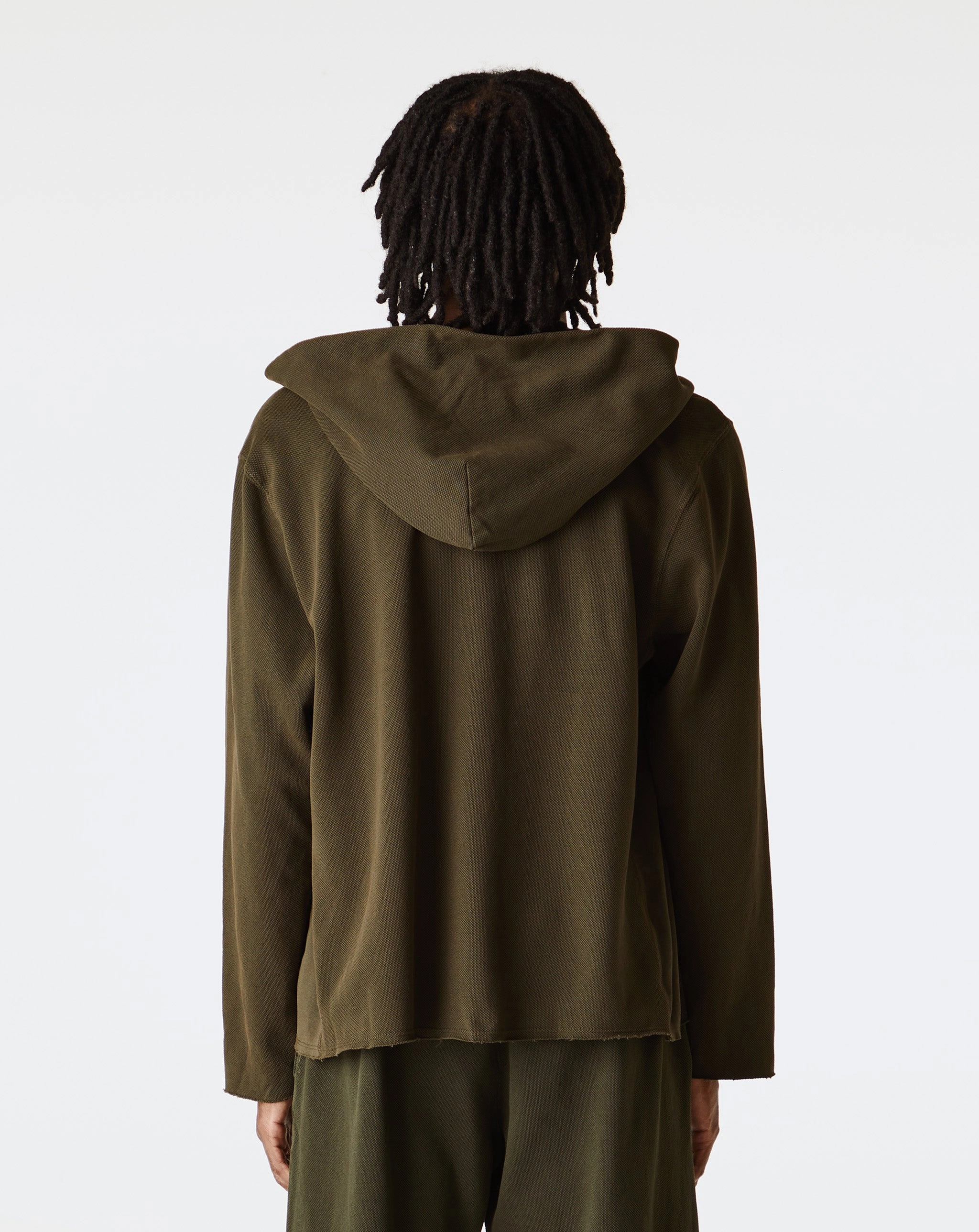 Pique Raw Zip Hoodie