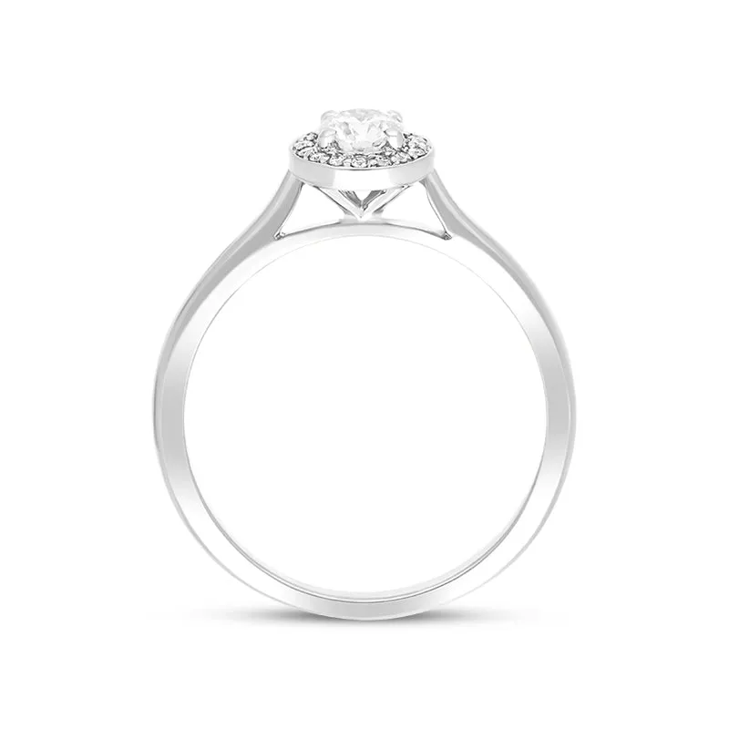Platinum 0.37ct Diamond Pave Cluster Ring