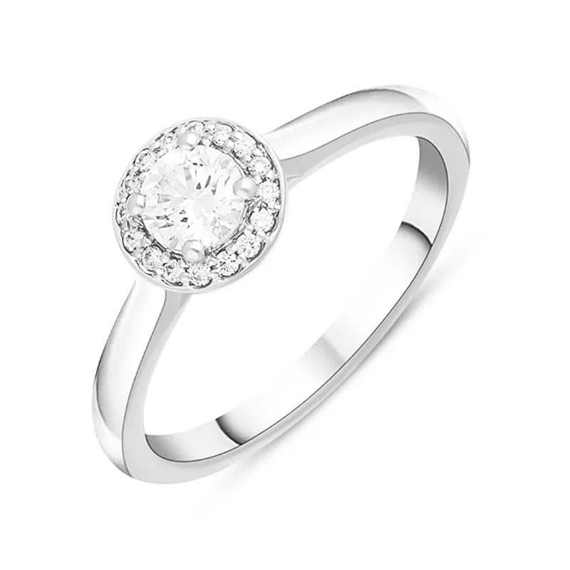 Platinum 0.37ct Diamond Pave Cluster Ring