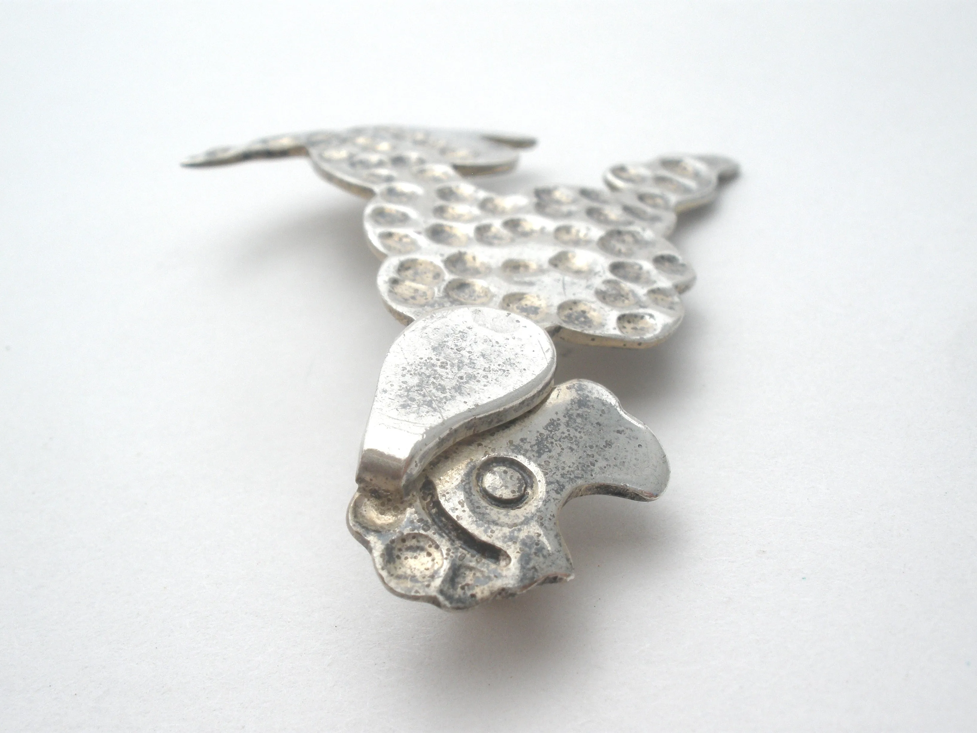 Poodle Dog Brooch Pin Sterling Silver Vintage