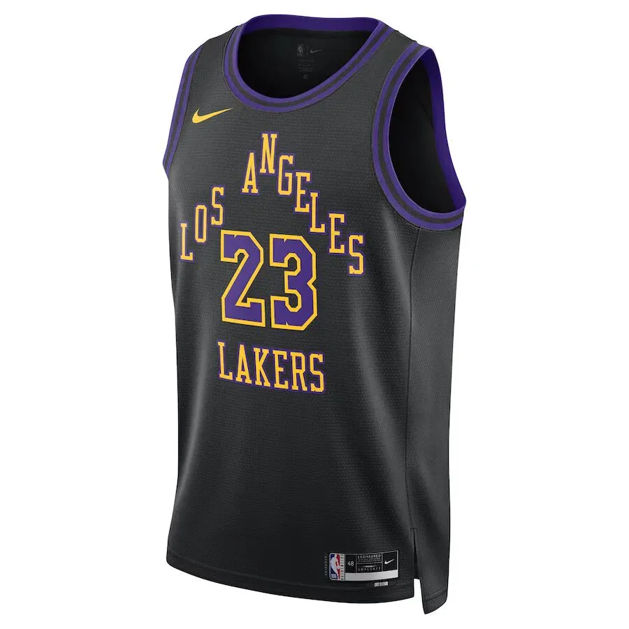 premier league fan shop Regata NBA Los Angeles Lakers Nike City Edition Swingman Jersey 23/24 LeBron James 23