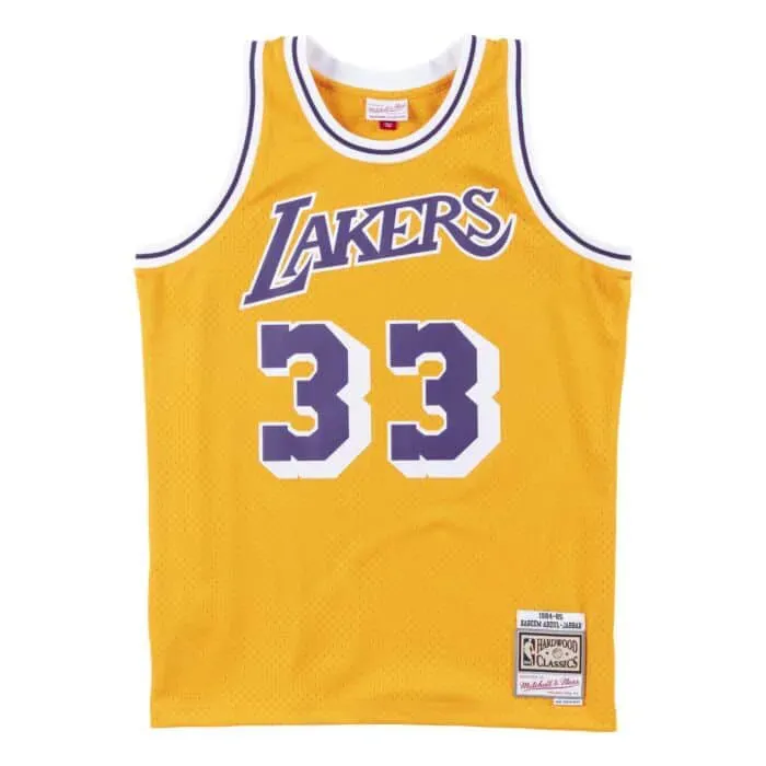 premier league posters Regata NBA Los Angeles Lakers 1984/85 Mitchell & Ness Hardwood Classics Swingman Amarela Kareem Abdul-Jabbar 33 football fan notebooks