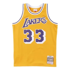 premier league posters Regata NBA Los Angeles Lakers 1984/85 Mitchell & Ness Hardwood Classics Swingman Amarela Kareem Abdul-Jabbar 33 football fan notebooks