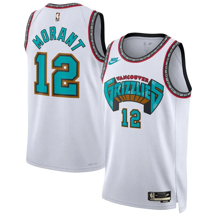 premier league towels Regata NBA Memphis Grizzlies Nike Classic Edition 24/25 Swingman Jersey Branca Ja Morant 12 football fan shoelaces