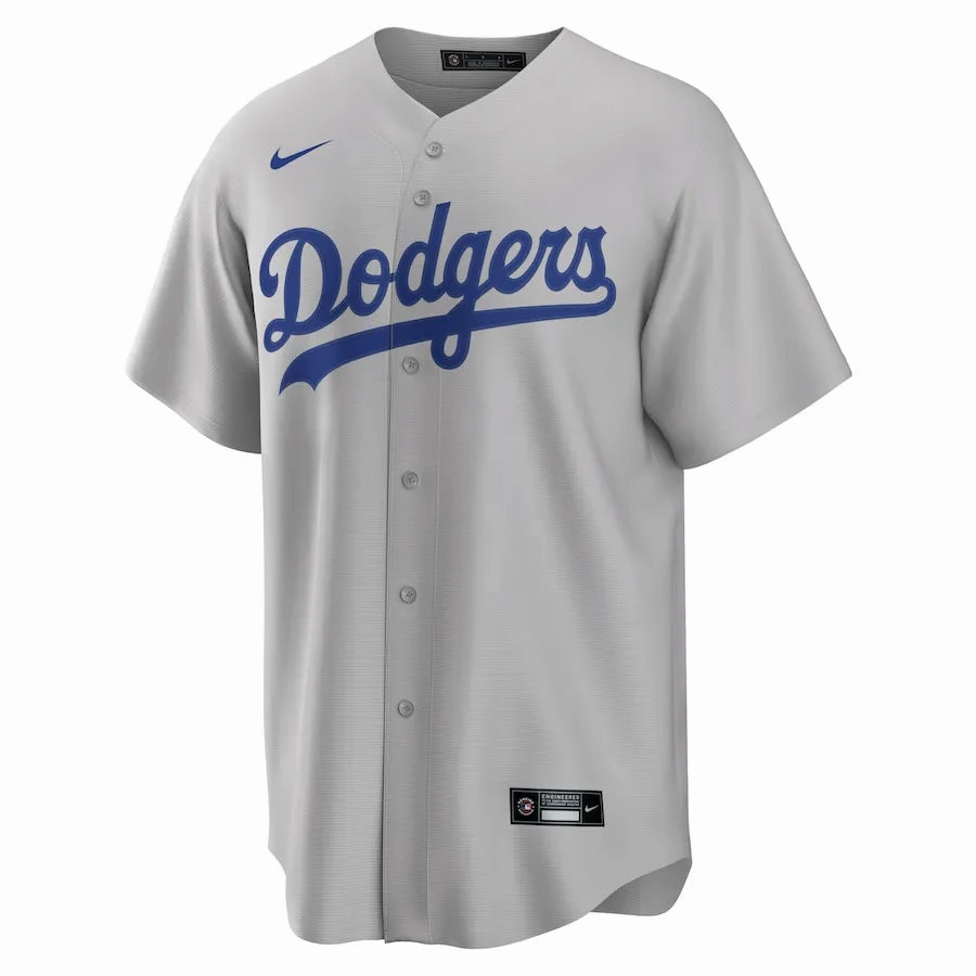 premier league hoodies Camisa MLB Los Angeles Dodgers Alternate Nike Torcedor Masculina Cinza