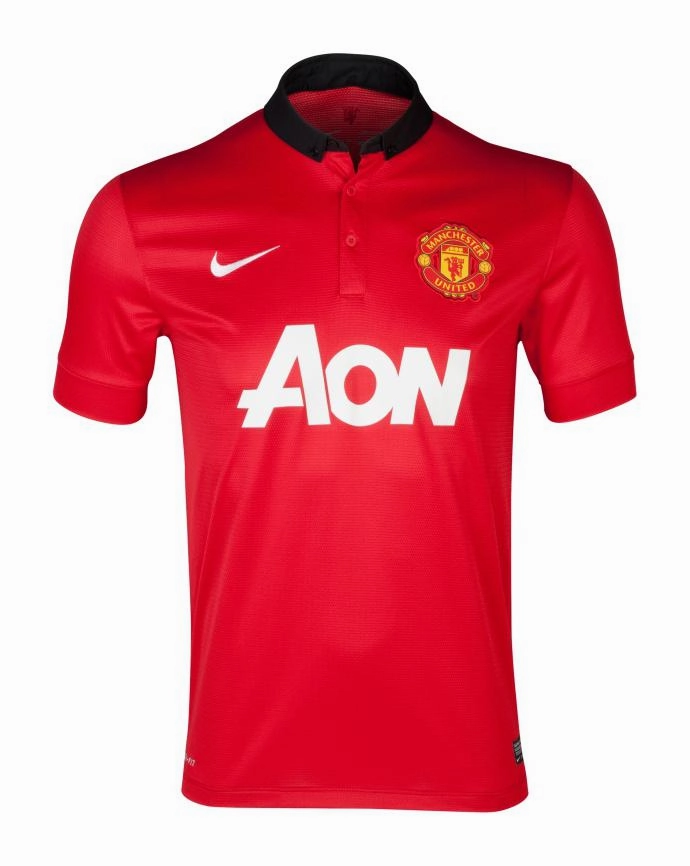premier league posters Camisa Manchester United I 13/14 - Verso - Retr soccer fans apparel