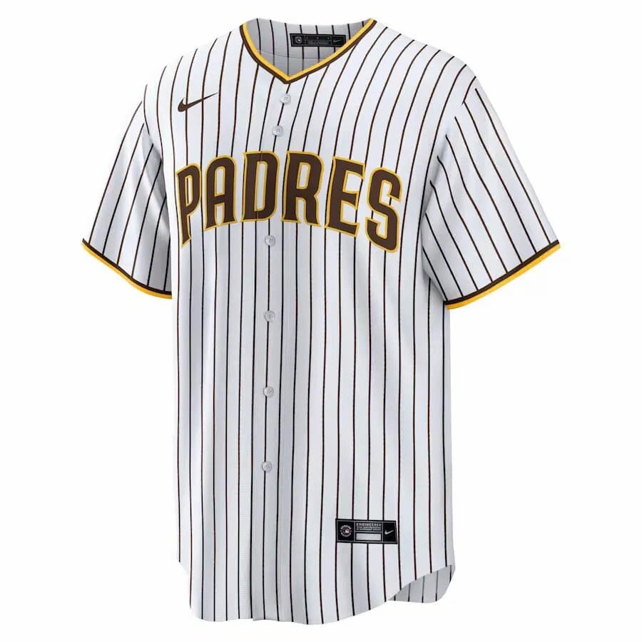 premier league scarves Camisa MLB San Diego Padres Nike Home Torcedor Masculina Listrada Listrada Branca Tatis Jr. 23