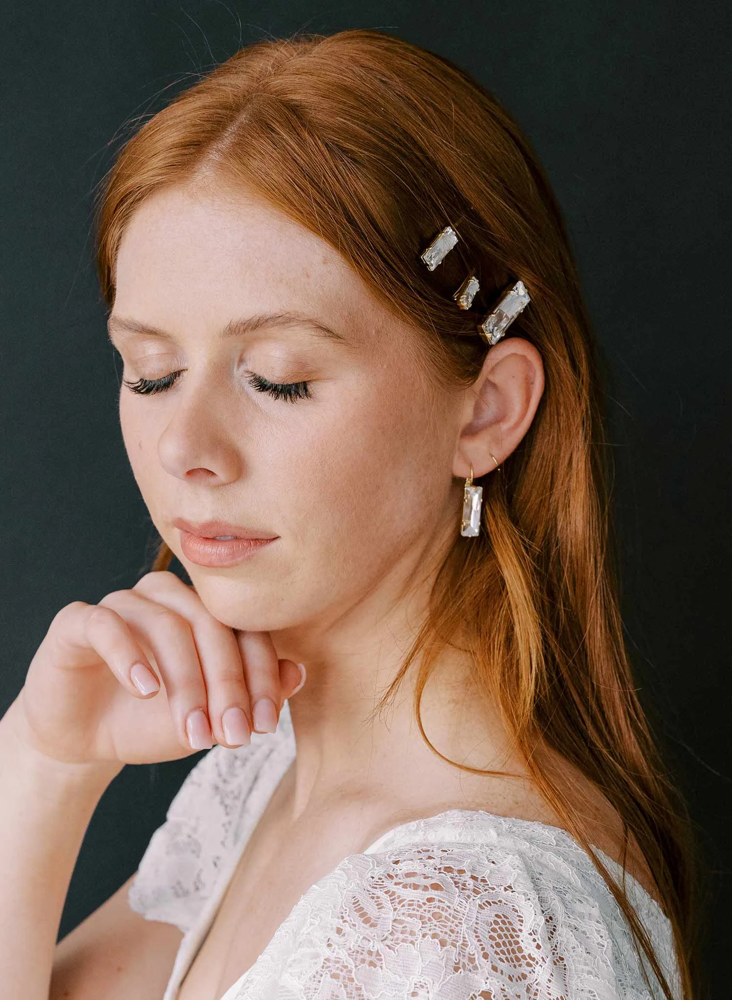 Princess crystals hair pin set of 3 - Style #2379