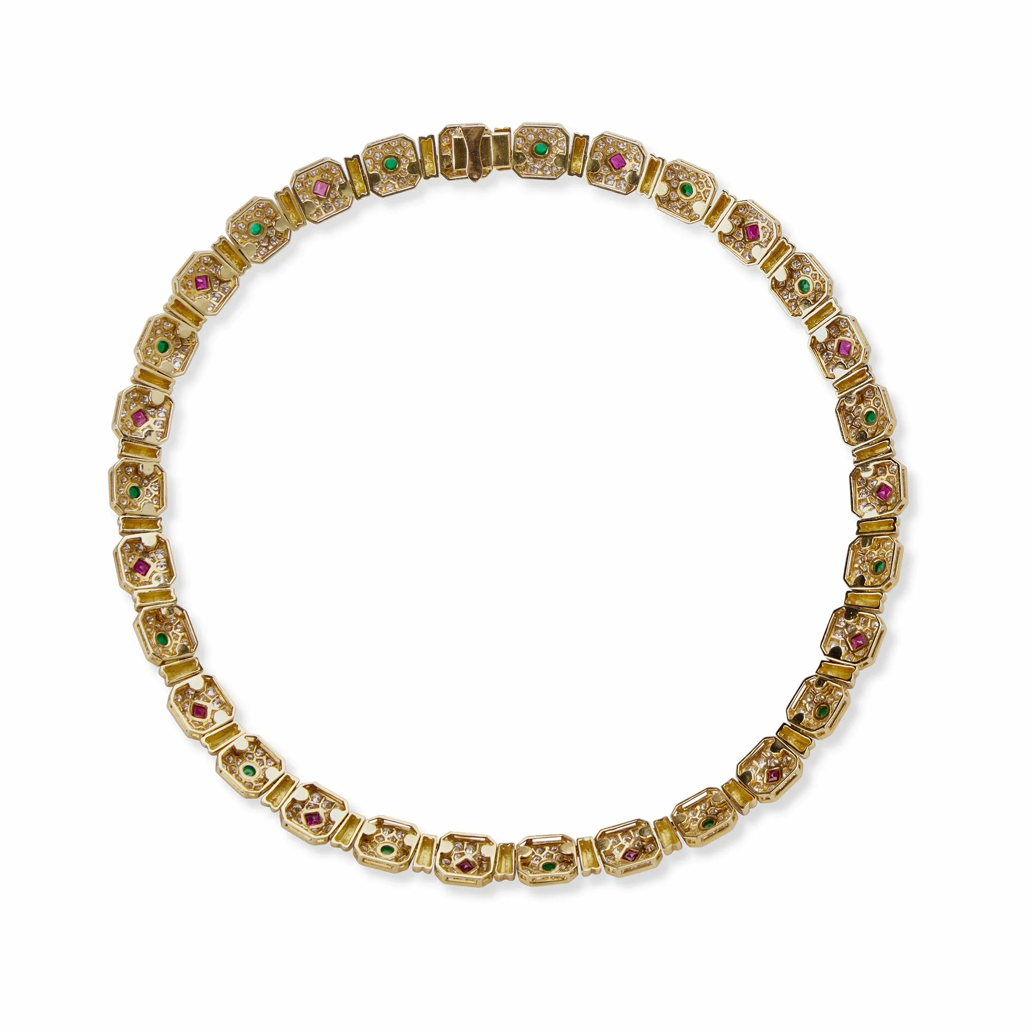 Pry et Fils Paris Diamond, Ruby and Emerald Necklace