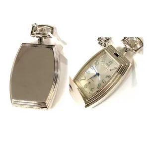PW-212, Colibri Silver Pocket Watch Squared, Colibri Beige Face