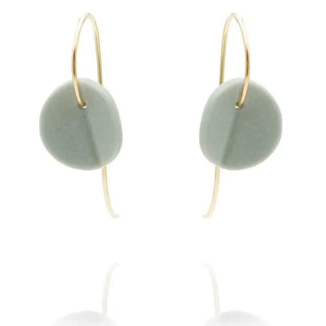 "Eucalyptus" Small Porcelain Earrings