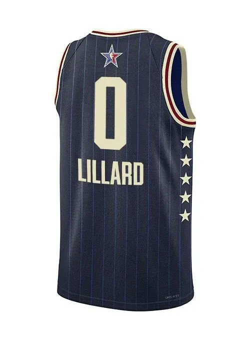Regata NBA All-Star Game 2024 Jordan Swingman Jersey Damian Lillard 0 Azul Marinho football fan flags