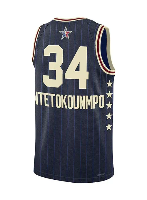 Regata NBA All-Star Game 2024 Jordan Swingman Jersey Giannis Antetokounmpo 34 Azul Marinho football club posters
